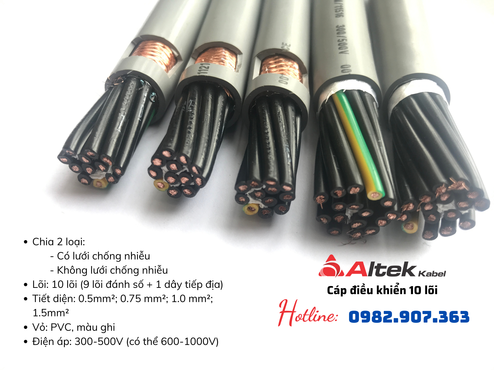 Cáp điều khiển Altek Kabel 10 lõi giá rẻ uy tín